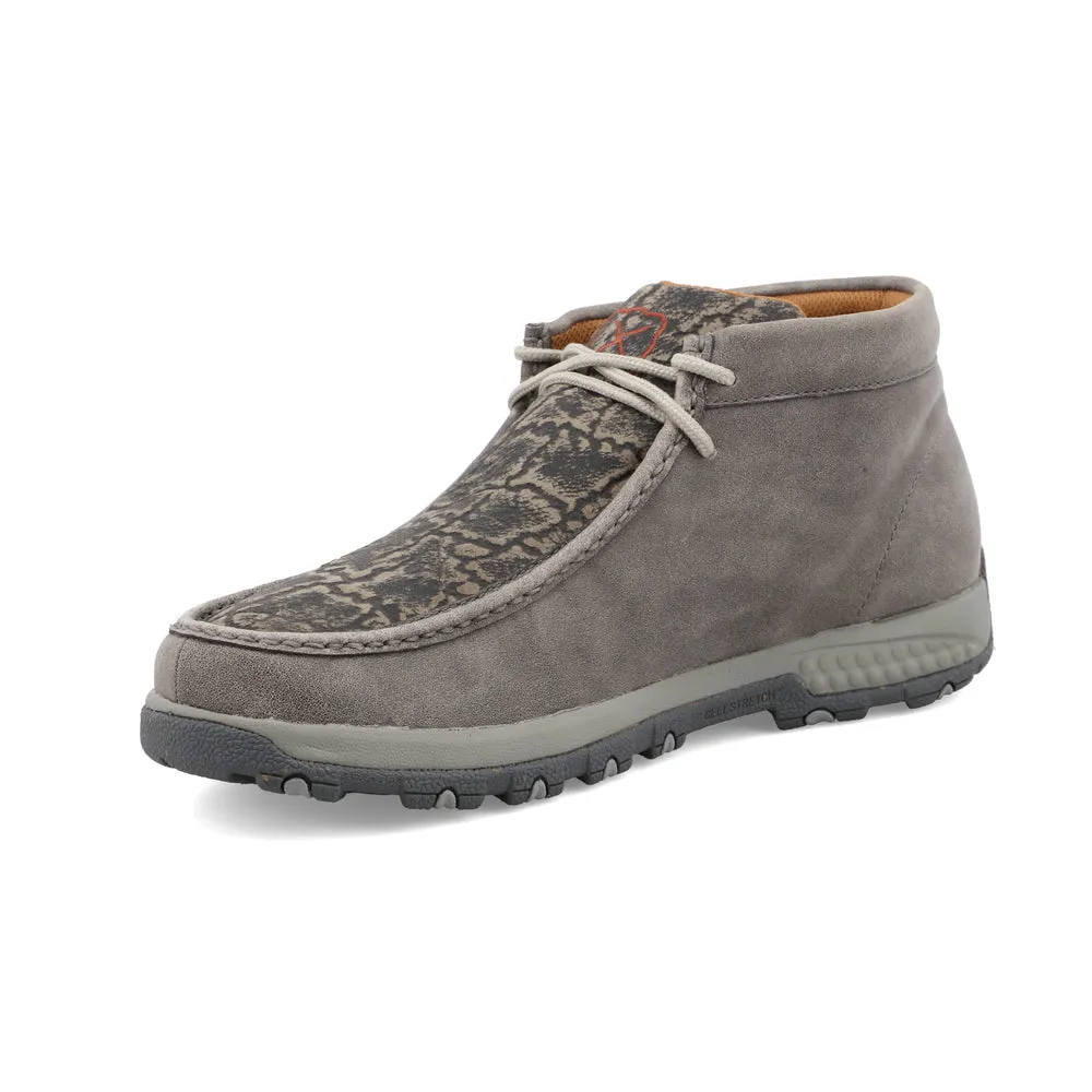 'Twisted X' Men's Chukka Driving Moc - Grey / Grey Elephant