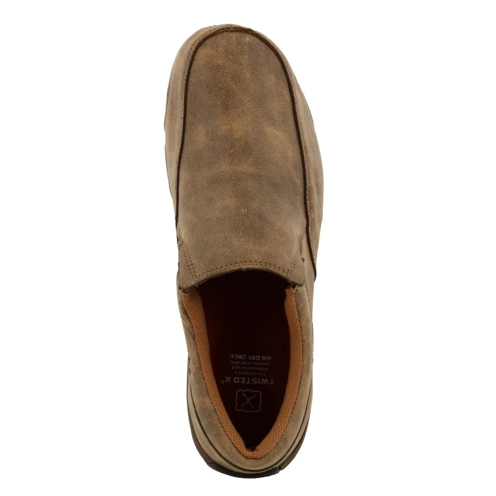 'Twisted X' Men's Driving Moc Slip On - Bomber Brown