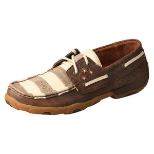 Twisted X Women's Brown and Ivory Flag Short Moc