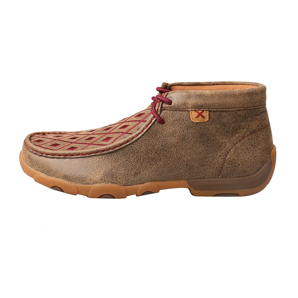 'Twisted X' Women's Diamond Chukka Driving Moc - Bomber / Mahogany