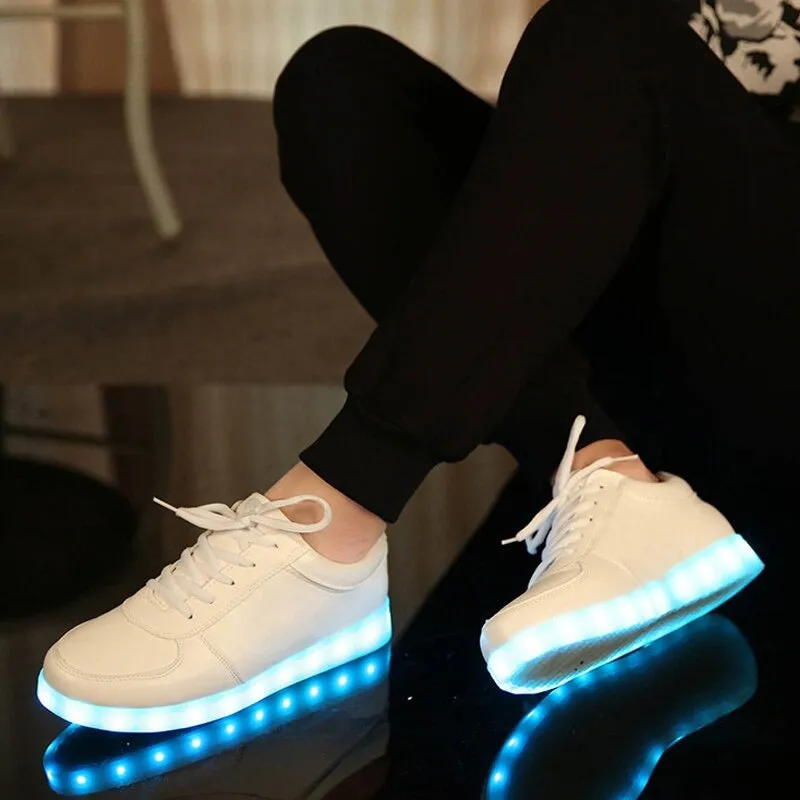 Unisex 7 Colors Led Light Shoes USB Charging Light Up Sneakers for Adults Led Light Up Shoes for Adults