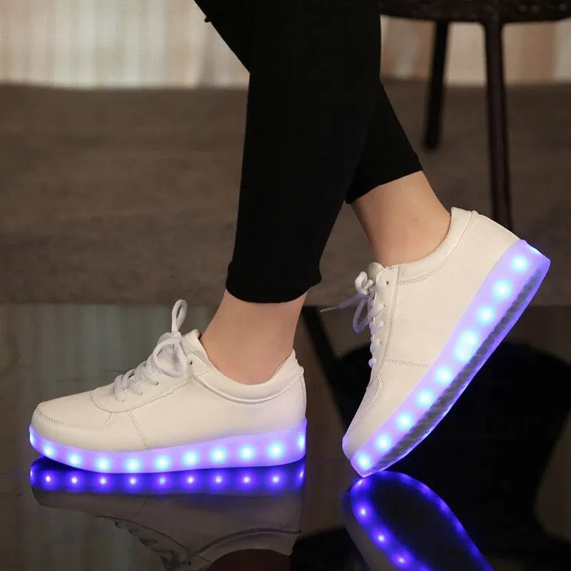 Unisex 7 Colors Led Light Shoes USB Charging Light Up Sneakers for Adults Led Light Up Shoes for Adults