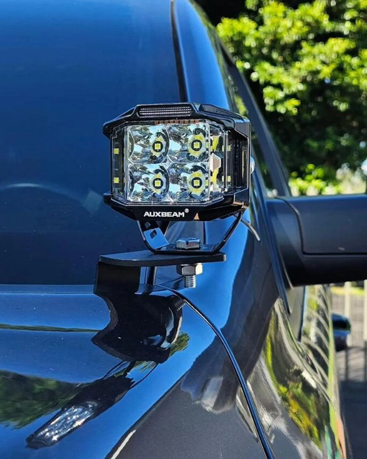 V-MAX Series | 4 Inch 92W 8960LM Combo Beam Side Shooter LED Square Pod Lights with Amber DRL