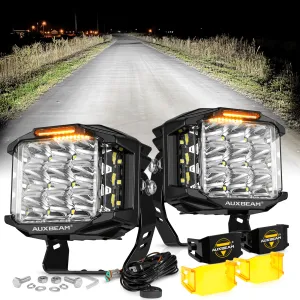 V-MAX Series | 5 Inch 168W 16440LM Combo Beam Side Shooter LED Square Pod Lights with Amber DRL