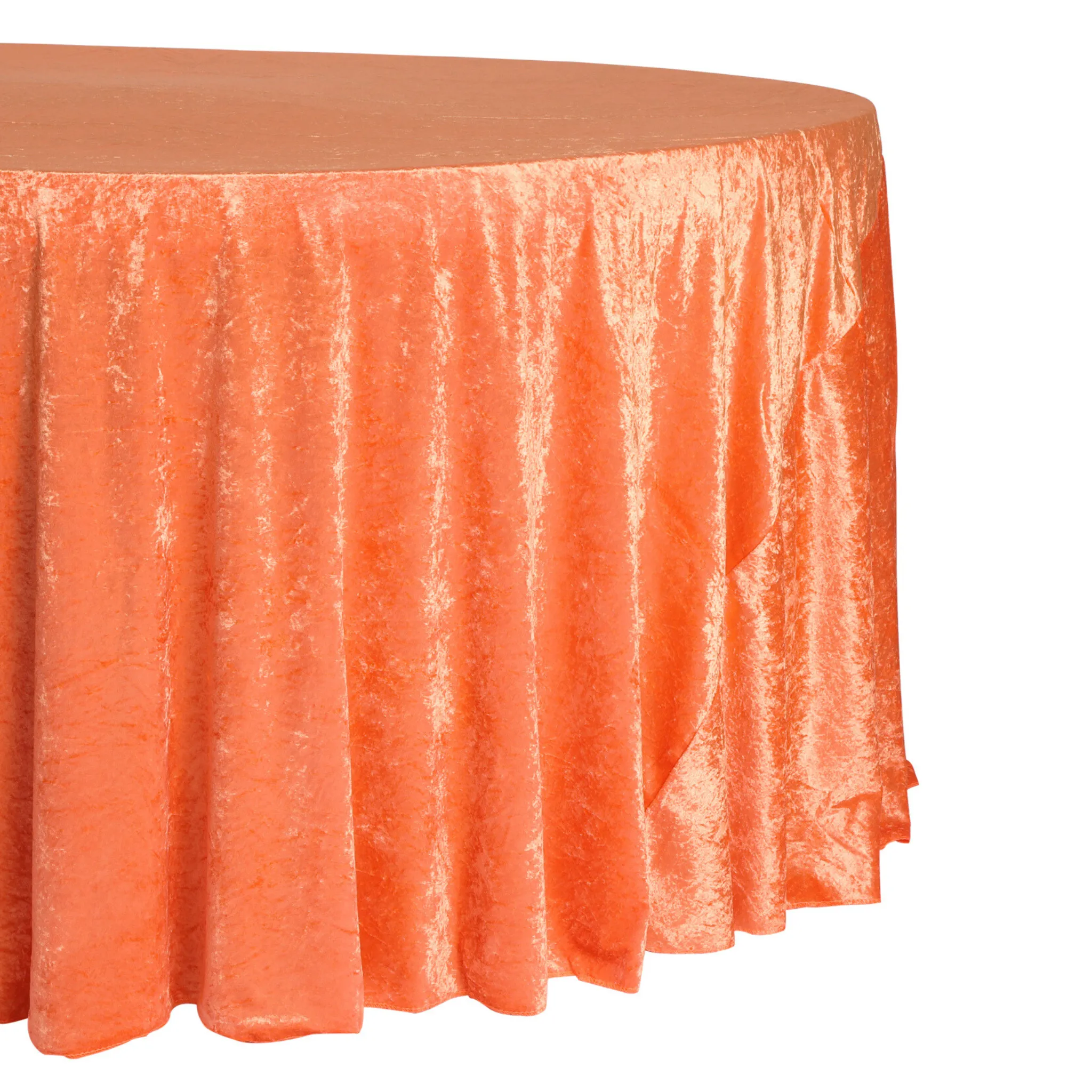 Velvet 120" Round Tablecloth - Orange