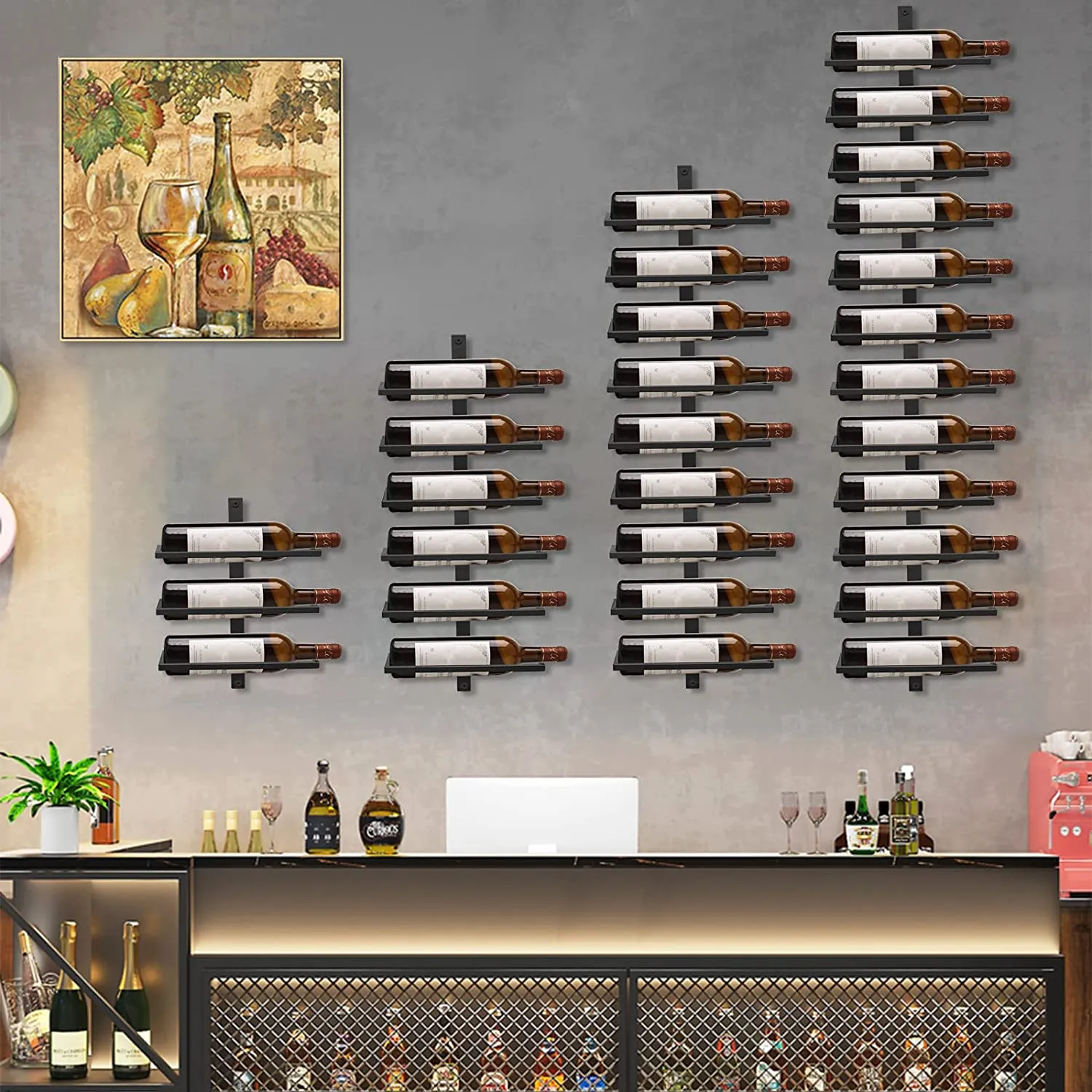 Wall Mounted Wine Bottle Rack Holder Organizer-10 Bottle