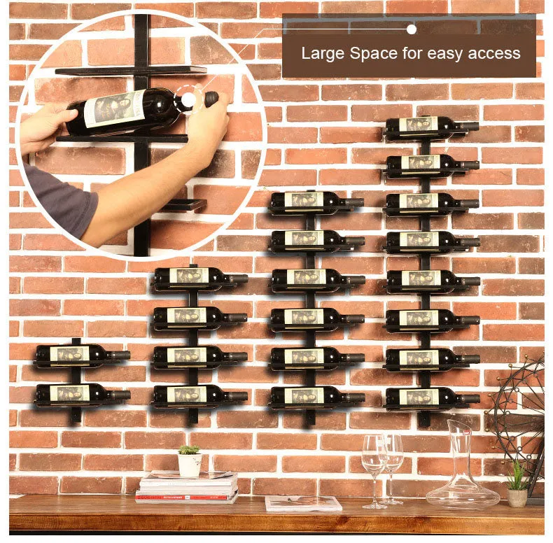 Wall Mounted Wine Bottle Rack Holder Organizer-10 Bottle