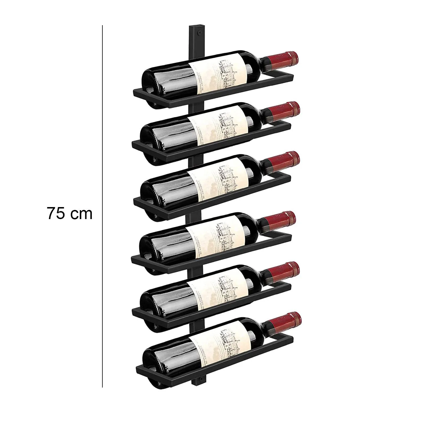 Wall Mounted Wine Bottle Rack Holder Organizer-6 Bottle