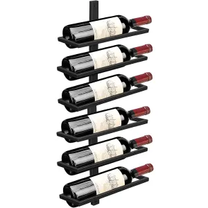 Wall Mounted Wine Bottle Rack Holder Organizer-6 Bottle