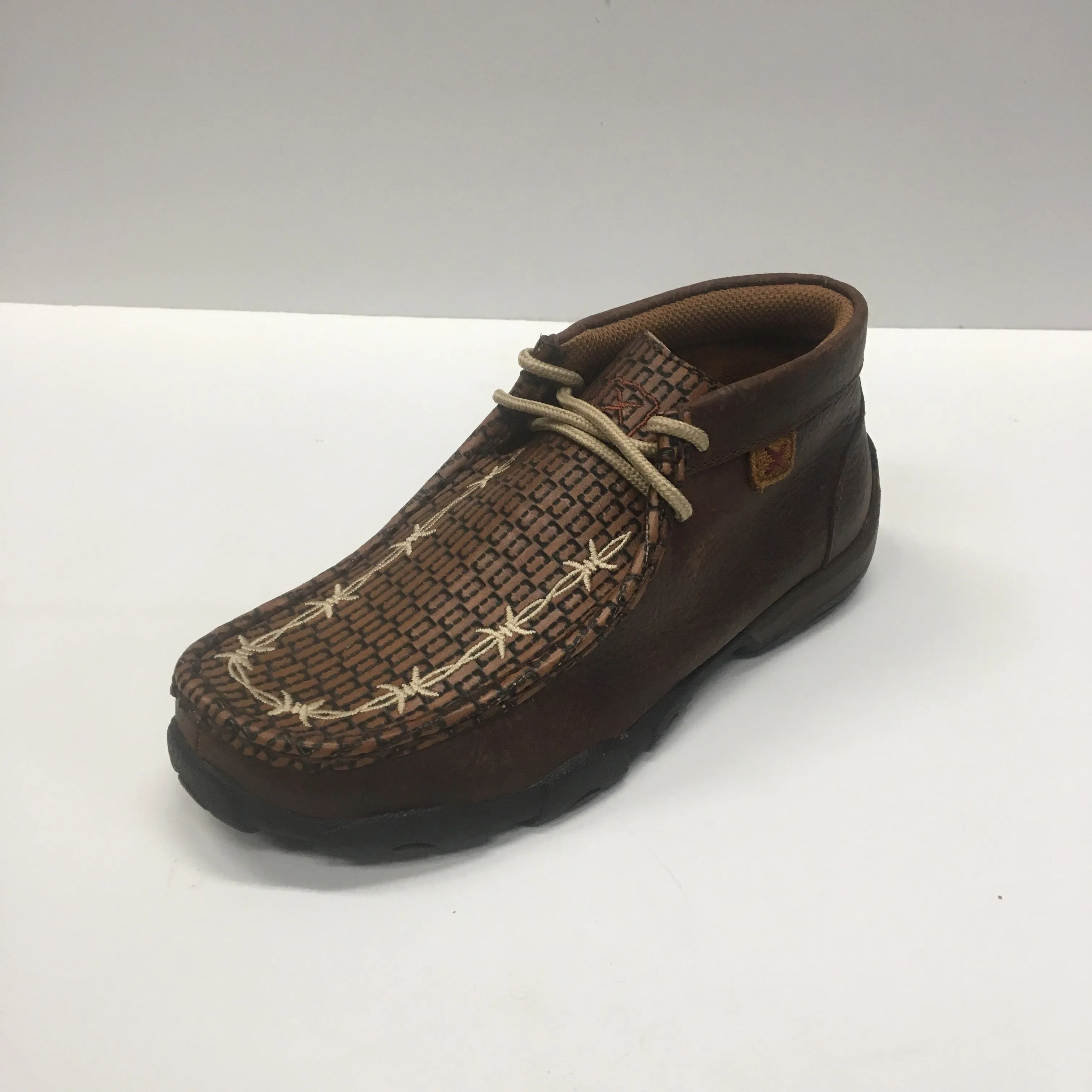 WE Exclusive~ Twisted X Kid's Brown Tooled Barbwire Driving Moc