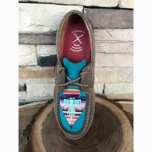 WE Exclusive~ Twisted X  Women's Turquoise Serape Arrowhead Thunderbird Driving Moc