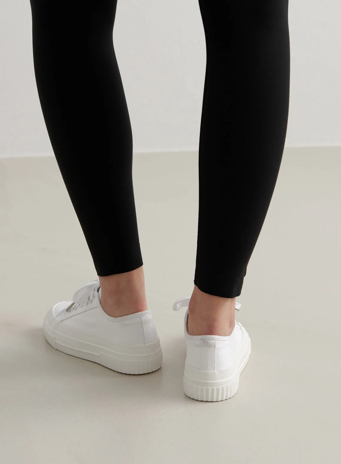 White Cotton Canvas Sneakers