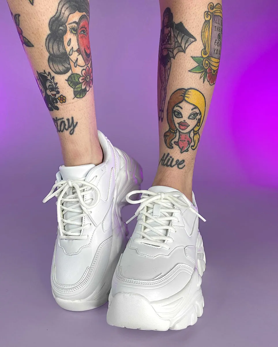 White Flexx Platform Sneakers