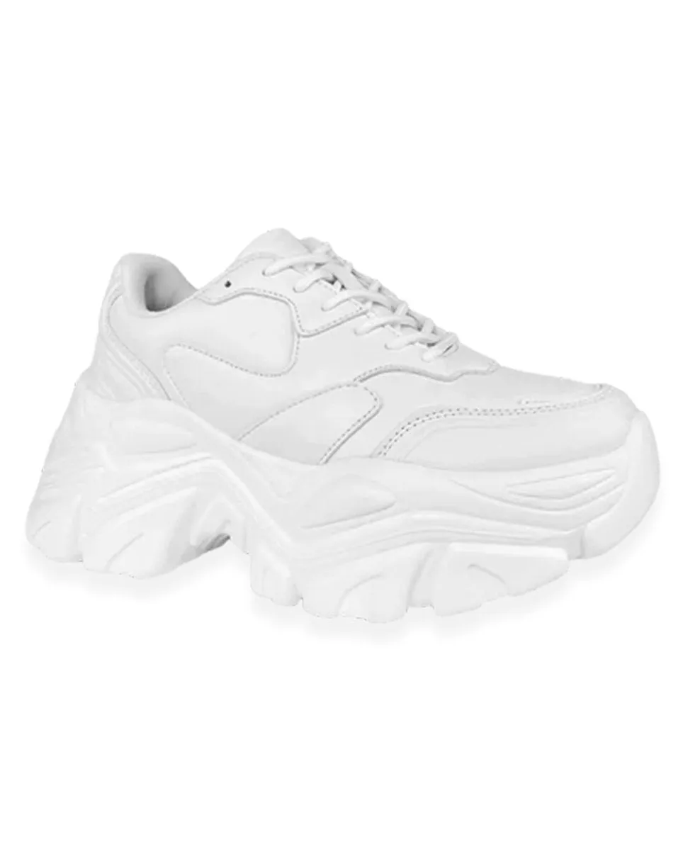 White Flexx Platform Sneakers