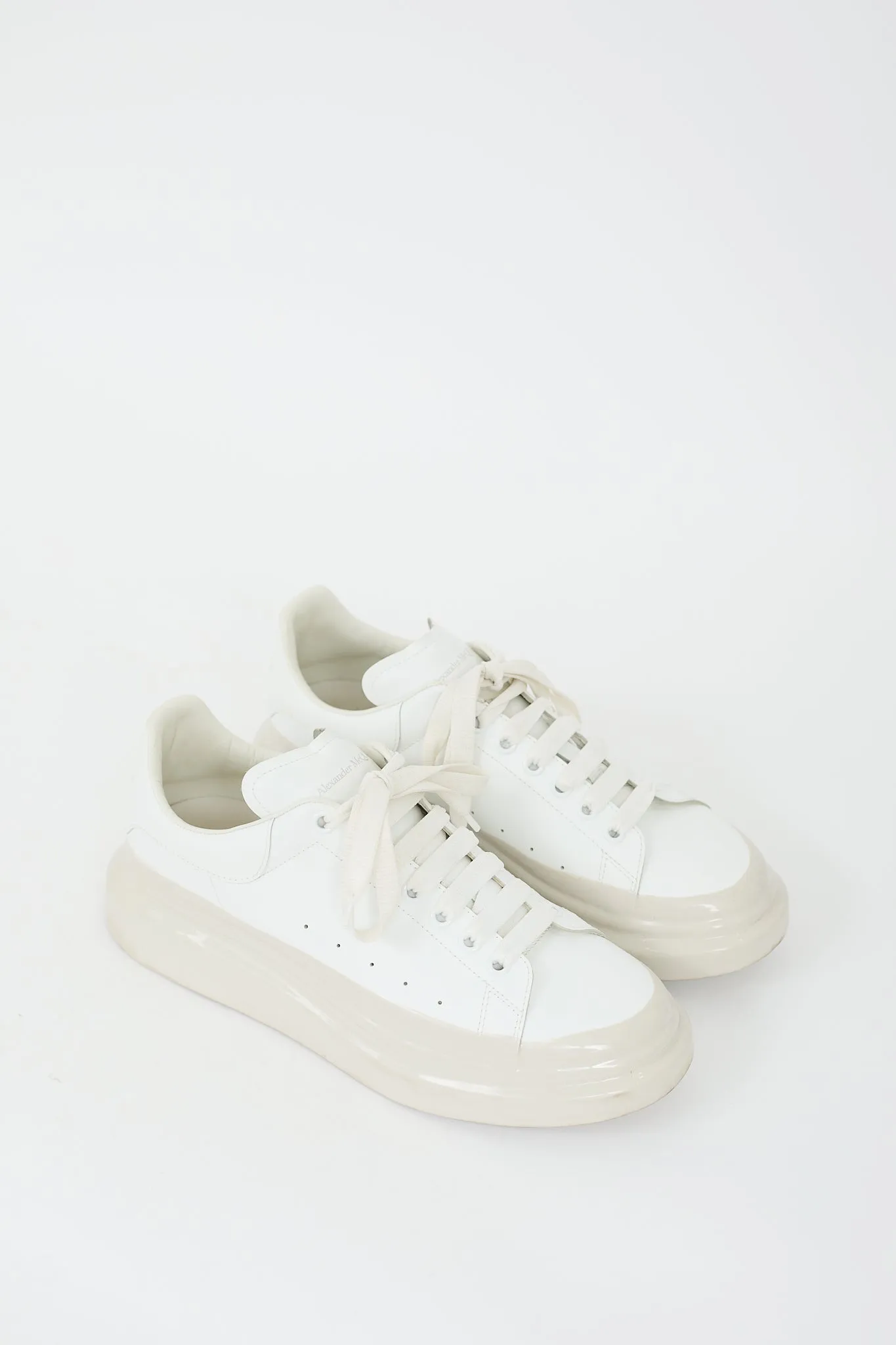 White Leather & Rubber Oversized Sneaker