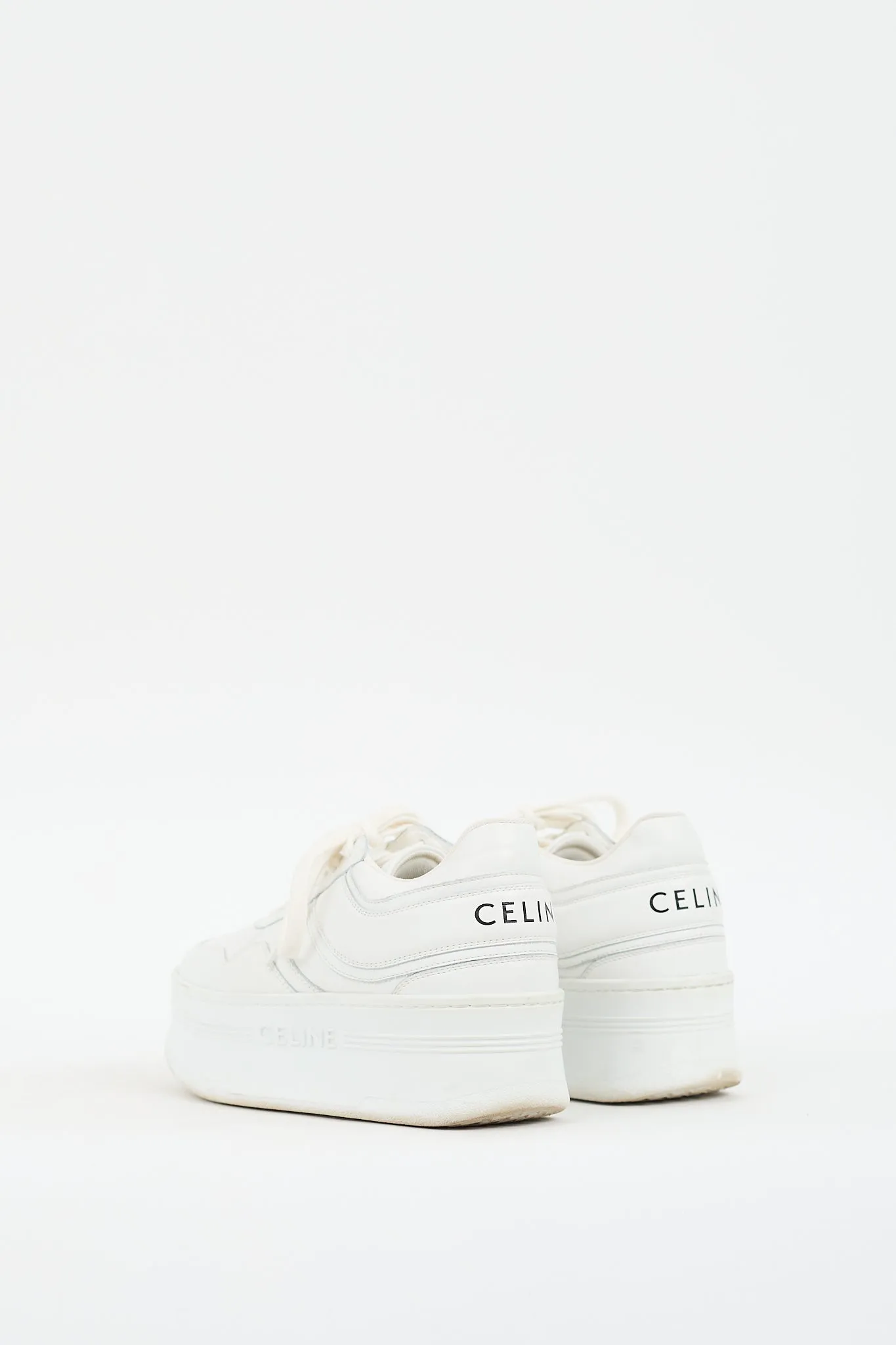 White Leather Block  Sneaker