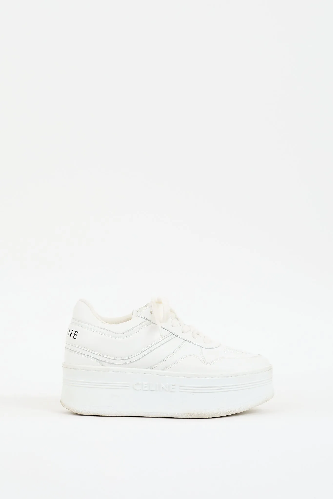 White Leather Block  Sneaker