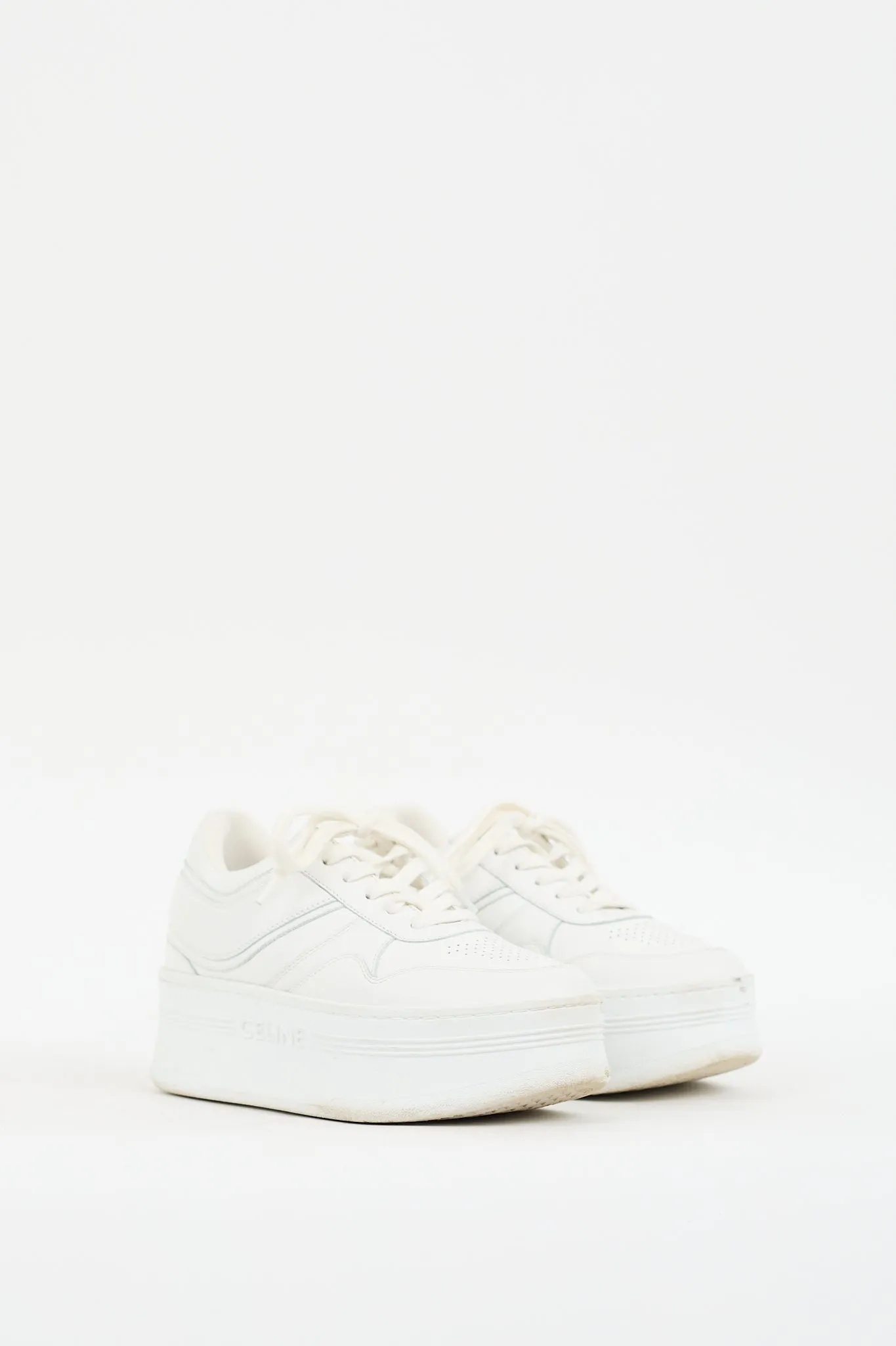 White Leather Block  Sneaker