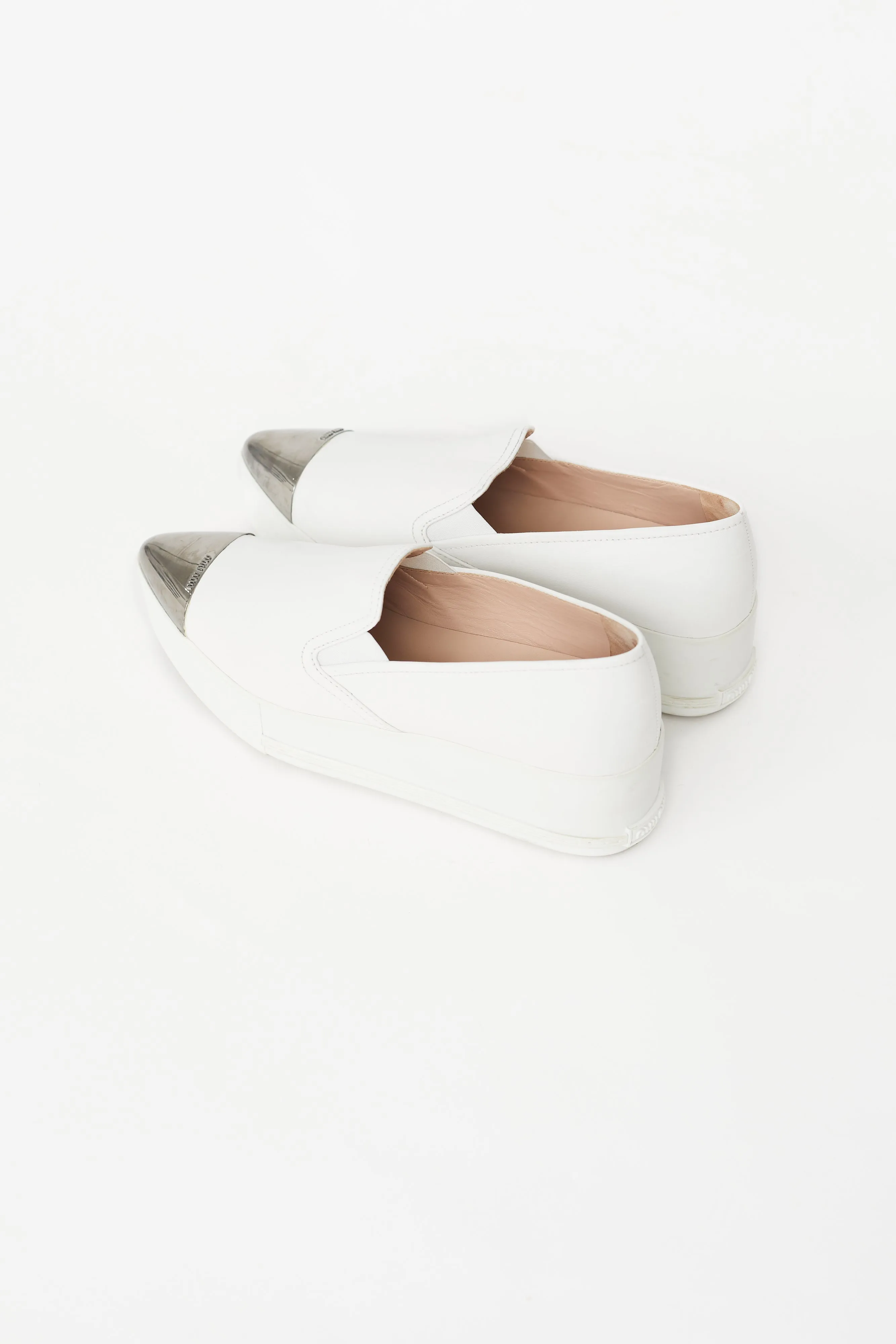 White Leather Platform Sneaker