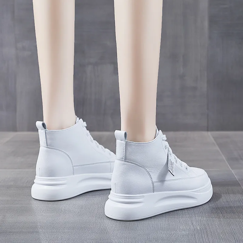 Women's High-top Platform Leather Sneakers