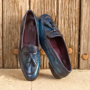 Women's Rose Slippers Patina Leather Blue 3708