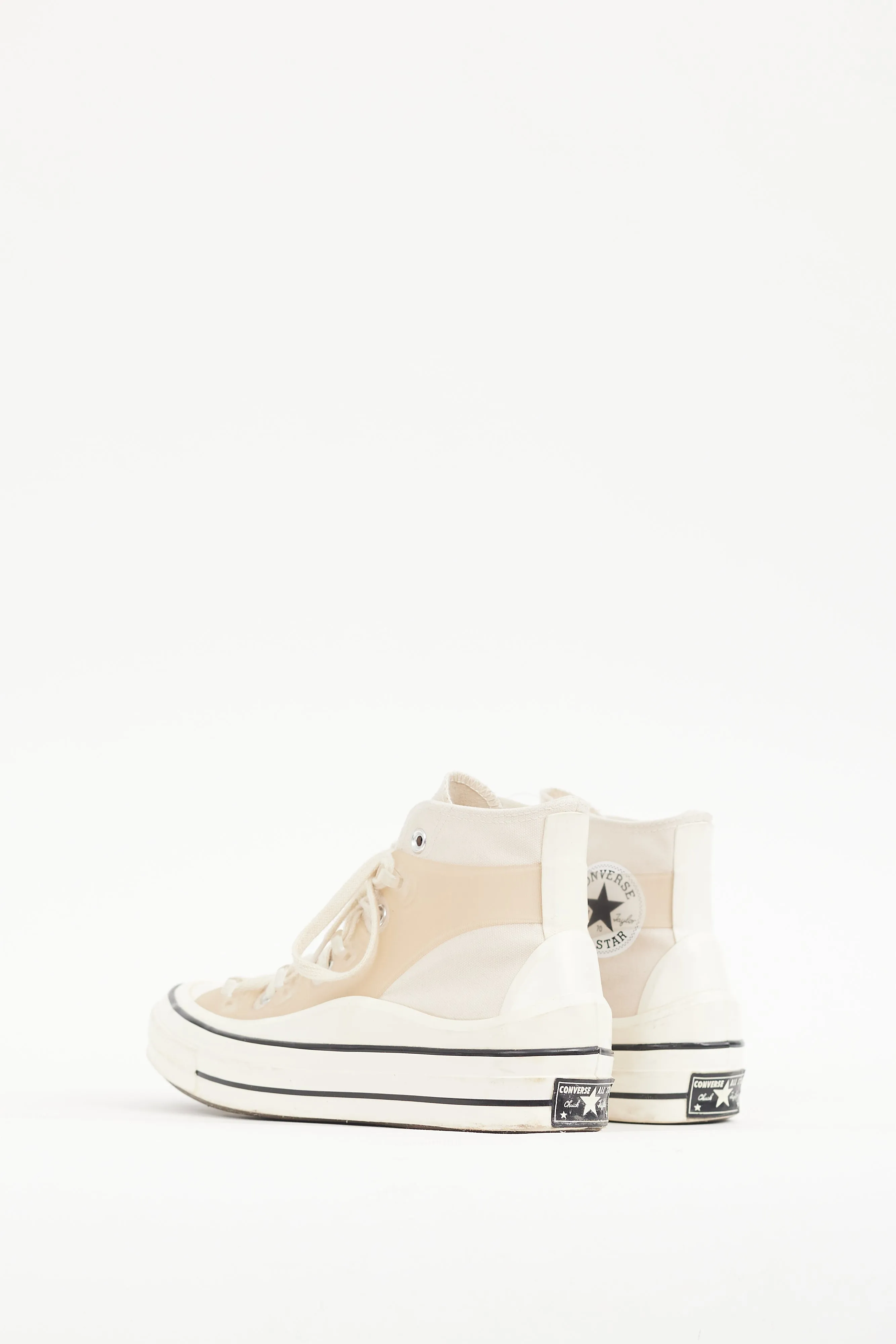 X Kim Jones Beige & Cream Canvas & Rubber High Top Sneaker