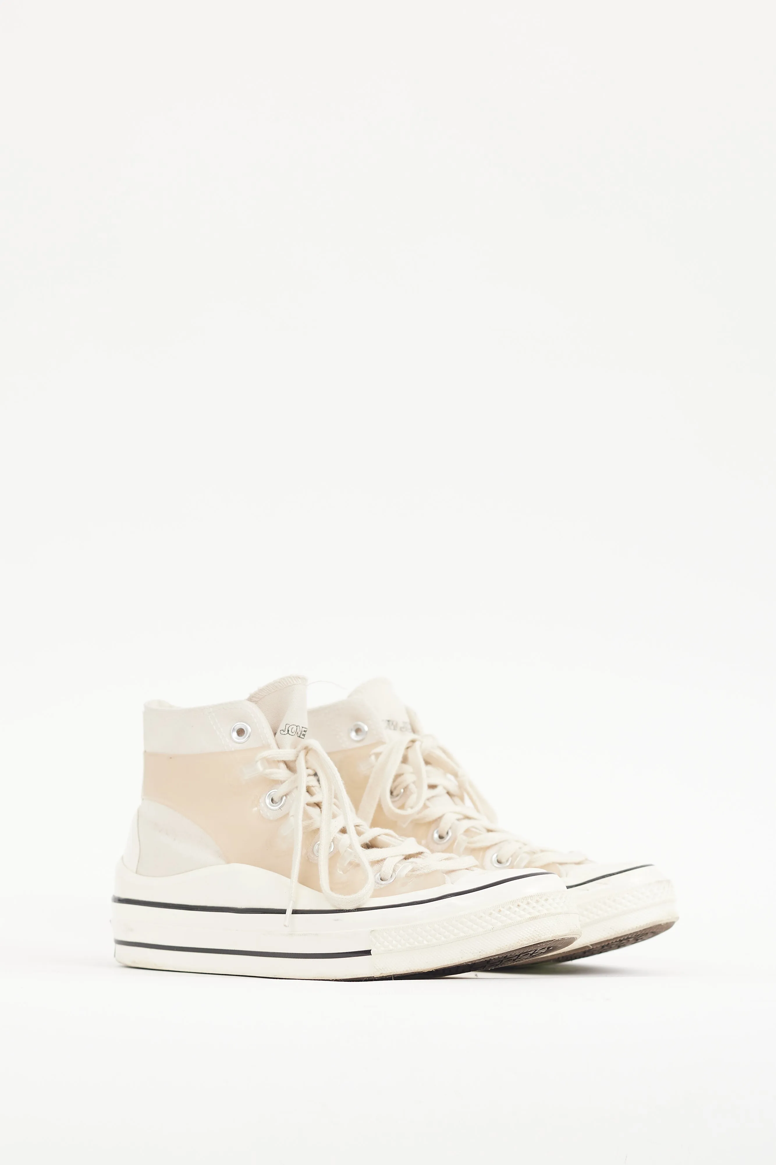 X Kim Jones Beige & Cream Canvas & Rubber High Top Sneaker